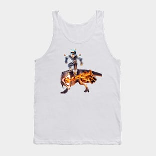 Fashionable Yeti Riding Dinosaur Tank Top